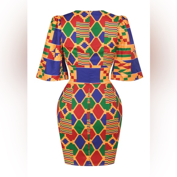 African Style Bodycon Dress - Picture 2 of 4